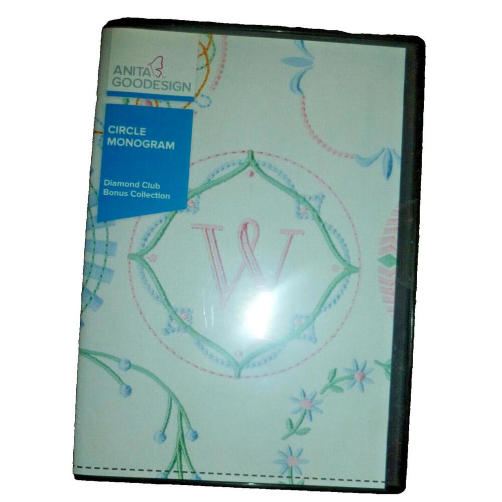 Anita Goodesign Circle Monogram Diamond Club Collection Bonus‎ Embroidery CD-ROM